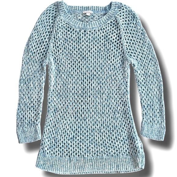 Gap Chunky open knit sweater size M Sky Blue - Picture 2 of 7